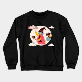 witch ride broom Crewneck Sweatshirt